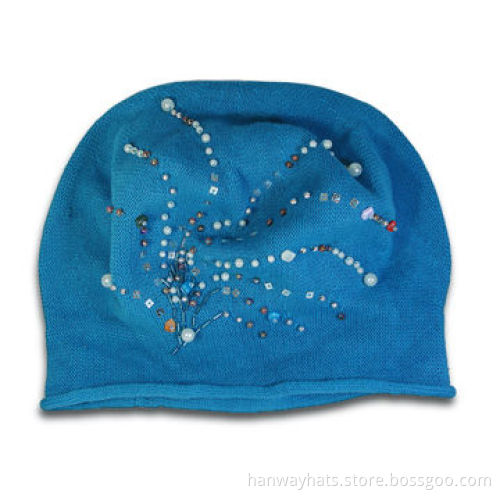 Ladies' Cotton Knit Beanie, Fashion Design, Warm and Soft Hand Feeling For Winter